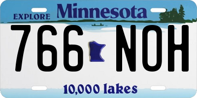 MN license plate 766NOH