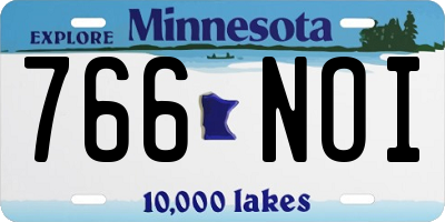 MN license plate 766NOI