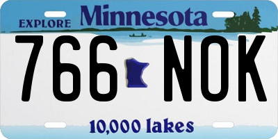 MN license plate 766NOK