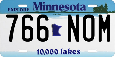 MN license plate 766NOM