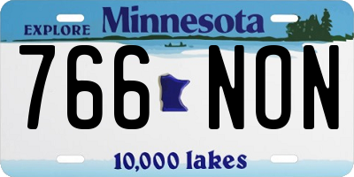 MN license plate 766NON