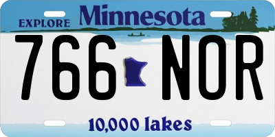 MN license plate 766NOR