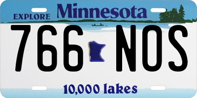 MN license plate 766NOS
