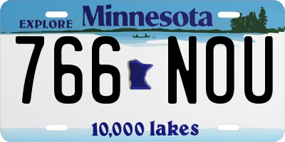 MN license plate 766NOU