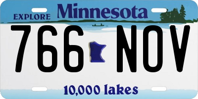 MN license plate 766NOV