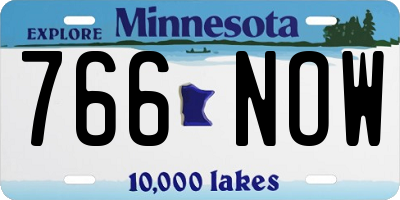 MN license plate 766NOW