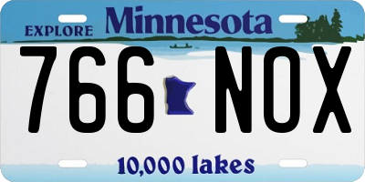 MN license plate 766NOX