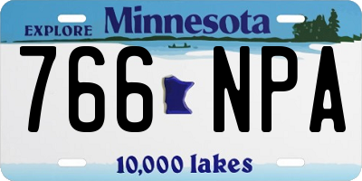 MN license plate 766NPA