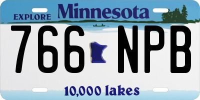MN license plate 766NPB