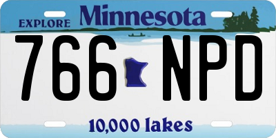 MN license plate 766NPD