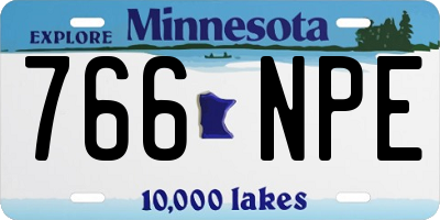 MN license plate 766NPE