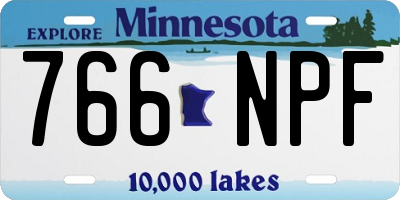 MN license plate 766NPF