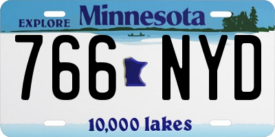 MN license plate 766NYD