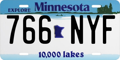 MN license plate 766NYF