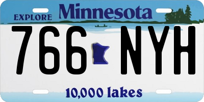 MN license plate 766NYH