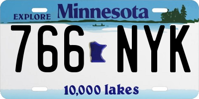 MN license plate 766NYK