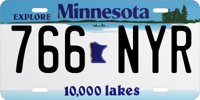 MN license plate 766NYR