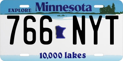 MN license plate 766NYT