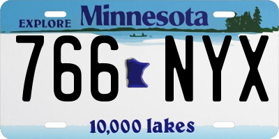 MN license plate 766NYX