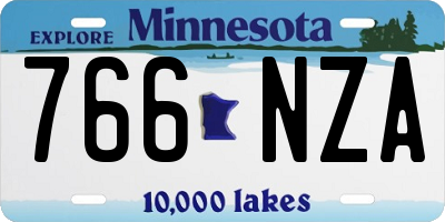 MN license plate 766NZA