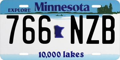 MN license plate 766NZB