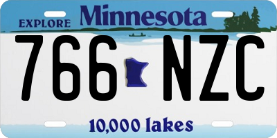 MN license plate 766NZC