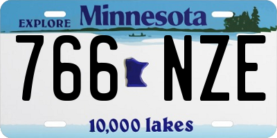 MN license plate 766NZE