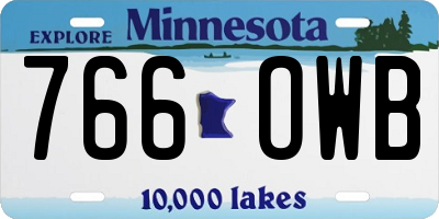MN license plate 766OWB