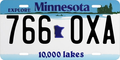 MN license plate 766OXA