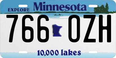 MN license plate 766OZH