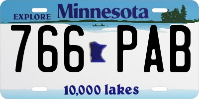 MN license plate 766PAB