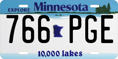 MN license plate 766PGE