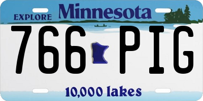 MN license plate 766PIG