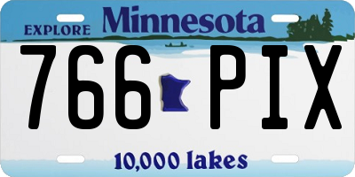 MN license plate 766PIX