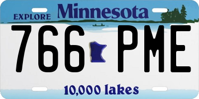 MN license plate 766PME
