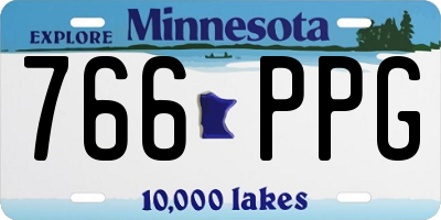 MN license plate 766PPG