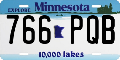MN license plate 766PQB