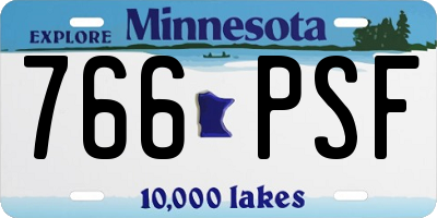 MN license plate 766PSF