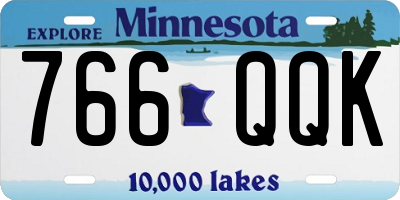 MN license plate 766QQK