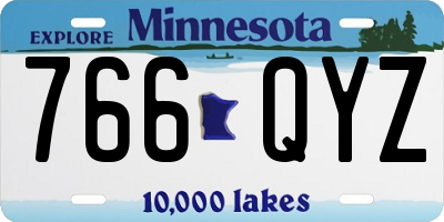 MN license plate 766QYZ