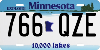 MN license plate 766QZE
