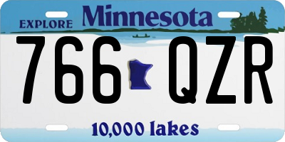 MN license plate 766QZR