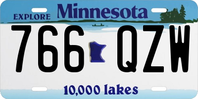 MN license plate 766QZW