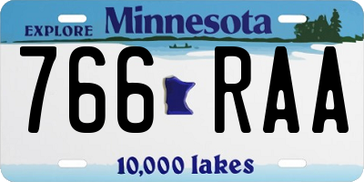 MN license plate 766RAA