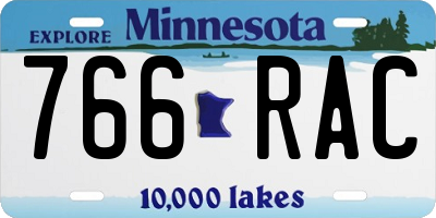 MN license plate 766RAC
