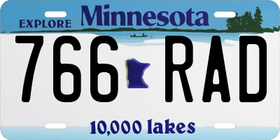 MN license plate 766RAD