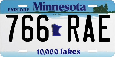 MN license plate 766RAE