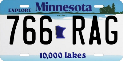 MN license plate 766RAG