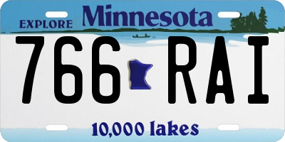 MN license plate 766RAI