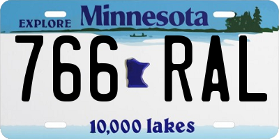 MN license plate 766RAL
